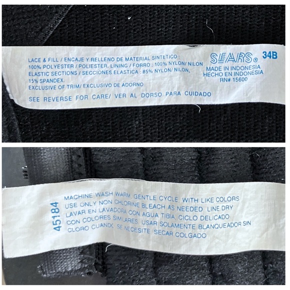 Vintage 80s Black Lace Lingerie Corset Bustier XS 34B Whimsigoth Gothic Coquette - Picture 7 of 8